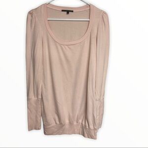 TRULY Madly Deeply Pink Puff Sleeve Sweater, Small